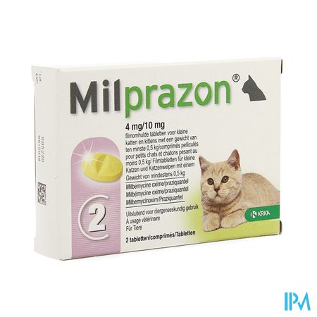 Milprazon 4mg/ 10mg Chat +0,5kg Comp 1x2