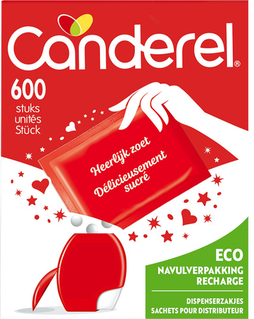 Canderel Navulpak Voor Dispenser Maxi Tabl 500+100 1