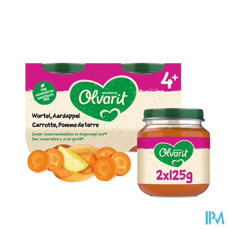 Olvarit Carotte Pomme De Terre 2x125g 4m01