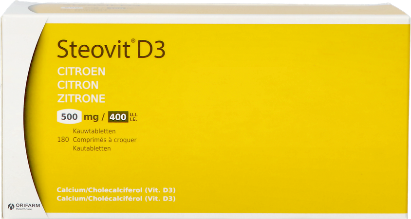 Steovit D3 Citroen 500mg/400ui Kauwtabl 180 Pip 2