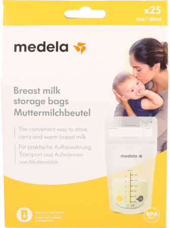 Medela Zakjes Voor Moedermelk 180ml 25 4