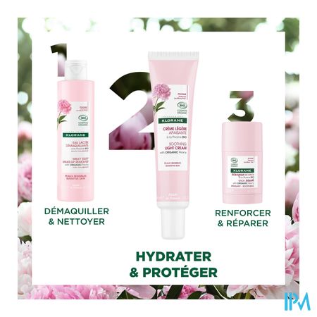 Klorane Gezicht Pioenroos Bio Lichte Cr 40ml 10