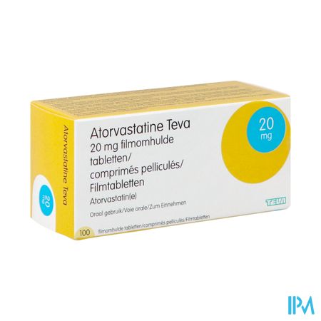 Atorvastatine Teva Pi Pharma 20mg Comp Pell100 Pip