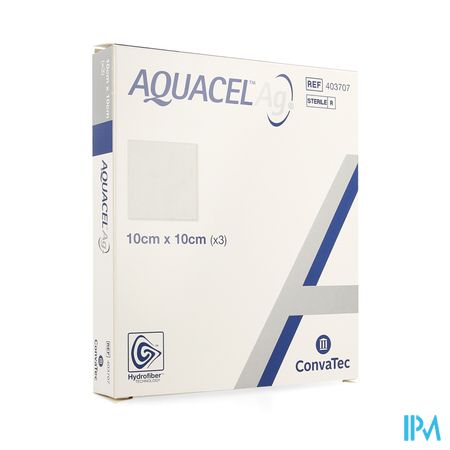 Aquacel Ag Verb Hydrofiber Ster 10x10cm 3 403707