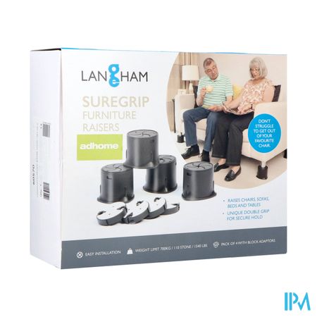 Meubelverhogers Langham Sure Grip 3,8-10cm 4 Advys