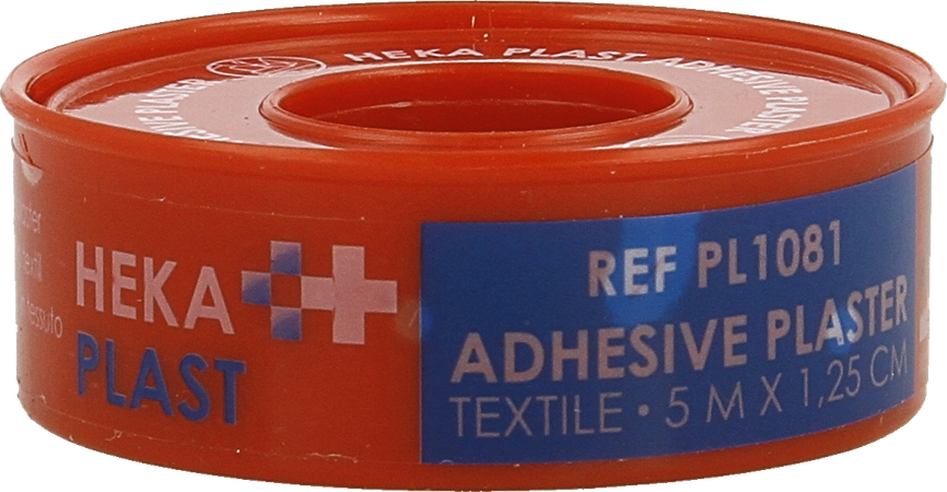 Hekaplast Textiel Hechtpleister 5mx1,25cm Ring 1 2