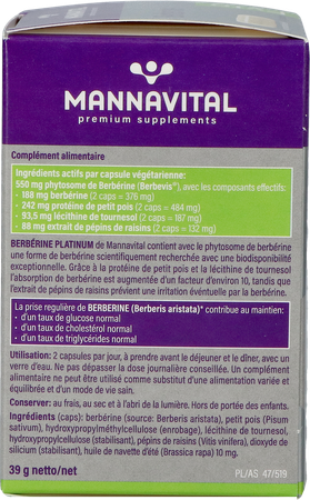 Mannavital Berberine Platinum V-caps 60 4