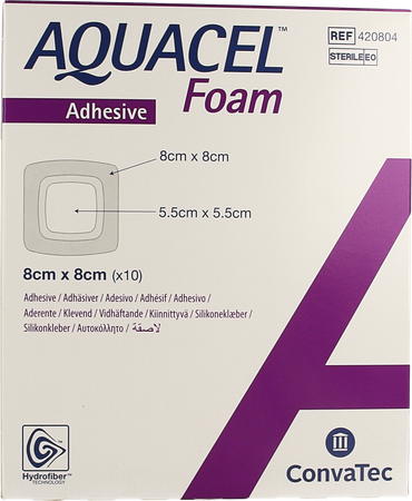 Aquacel Schuimverb Adh Hydrofiber 8,0x 8,0cm 10 2