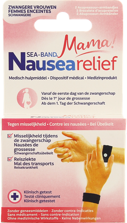 Sea Band Mama Zwangerschap Armband Zwart 2 1