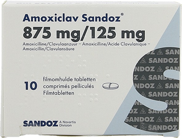 Amoxiclav Sandoz 875mg Comp 10 X 875mg 3