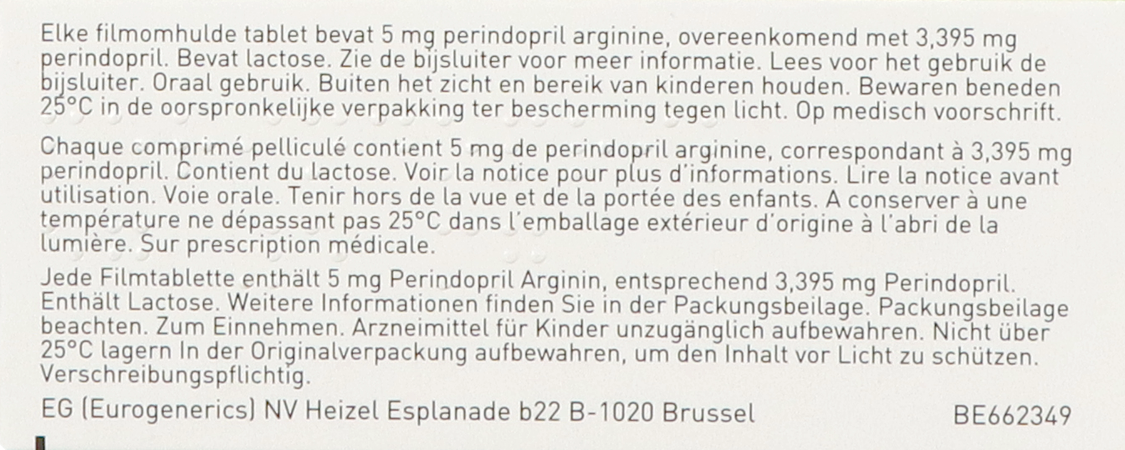 Perindopril EG 5Mg Filmomh Tabl 30 3