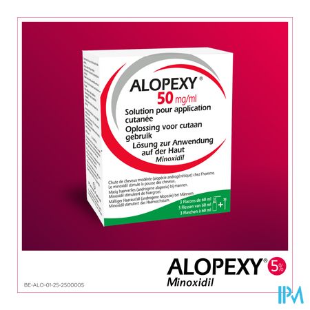Alopexy 50mg/ml Sol Application Cutanee Fl 3x60ml 2