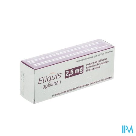 Eliquis 2,5mg Filmomh Tabl 60 X 2,5mg