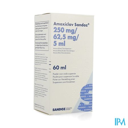 Amoxiclav Sandoz 250mg/5ml Pd Susp 60ml