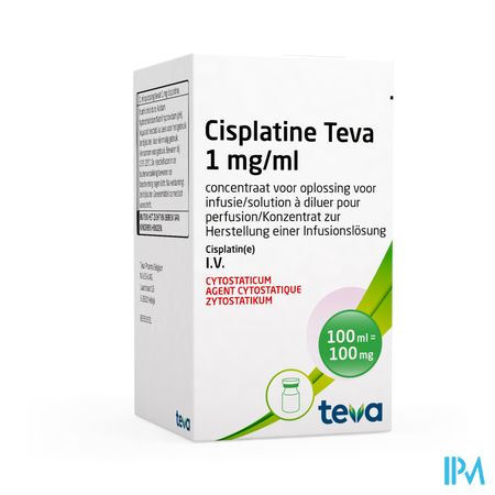 Cisplatine Teva 1 mg/ml inf. opl. (conc.) i.v. flac. 100 ml