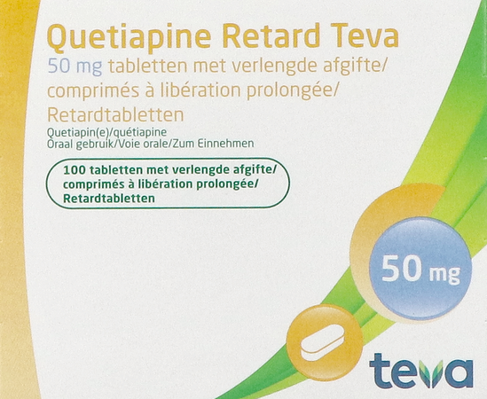 Quetiapine Retard Teva 50mg Lib.prolongee Comp 100 2