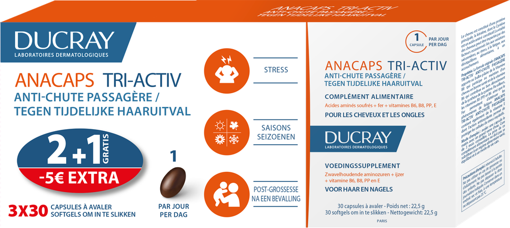 Ducray Anacaps Trio Tri-activ Caps 3x30 Promo 1