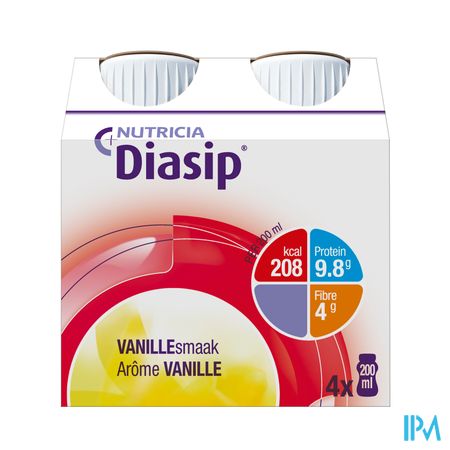 Diasip Vanille Fles 4x200ml