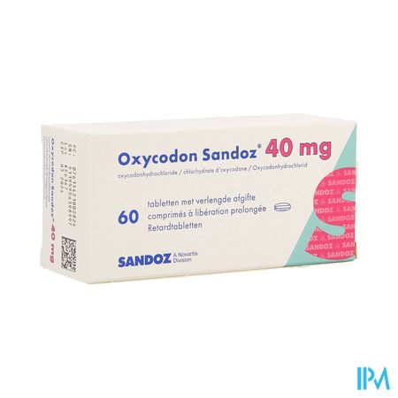 Oxycodon 40mg Sandoz Verlengde Afgifte 60