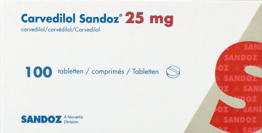 Carvedilol Sandoz 25mg Pi Pharma Comp 100 Pip 1