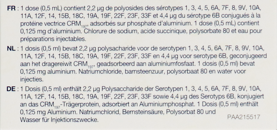 Prevenar 20 Susp Inj Ser Prer. 0,5ml 5