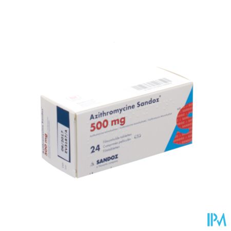 Azithromycine 500mg Sandoz Tabl Filmomh 24x500 mg