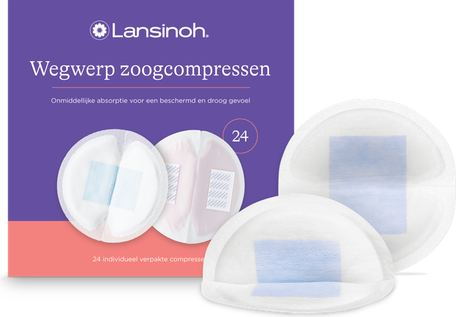 Lansinoh Wegwerpb.borstkompressen Blue Lock Core24 6