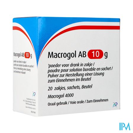 Macrogol Ab 10g Pdr Pour Sol Buvable Sach 20