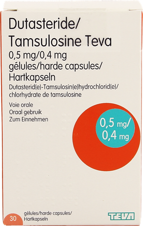 Dutasteride Tamsulosine Teva 0,5mg/0,4mg Caps 30 4