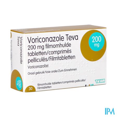 Voriconazole Teva 200mg Comp Pell 30 X 200mg