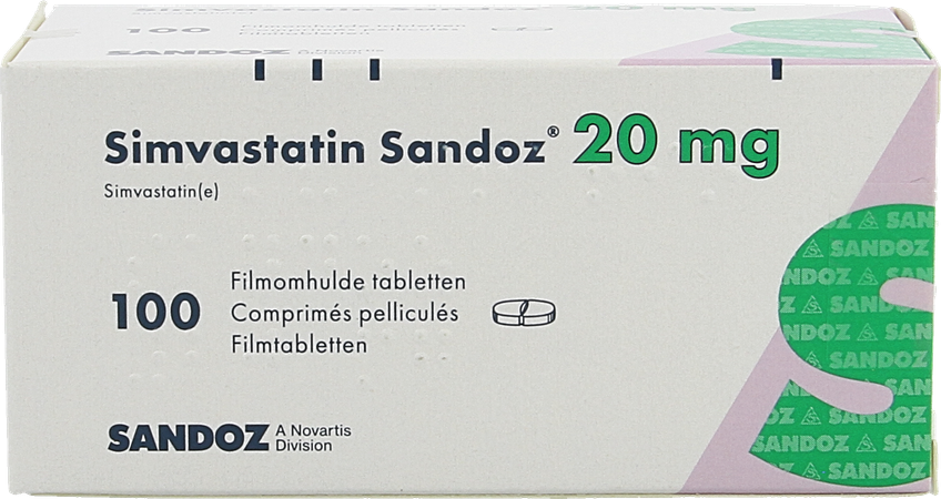 Simvastatin Sandoz 20mg Comp 100 Alu/pvc 2