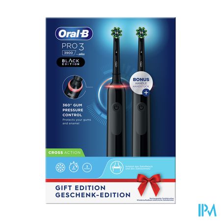 Oral-b Pro3 3900 Duo Black Eb50brb+eb50brb Box