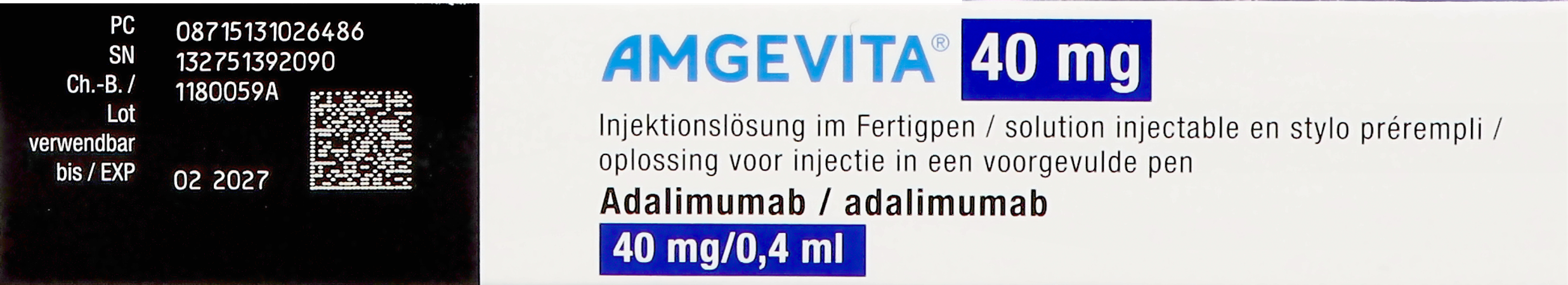 Amgevita 40mg Opl Inj 100mg/ml Voorgevulde Pen 2 3
