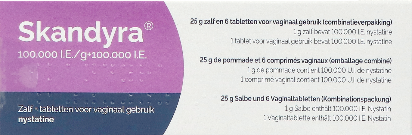 Skandyra 100000ui/g+100000ie Zalf 25g+vag.tabl 6 1