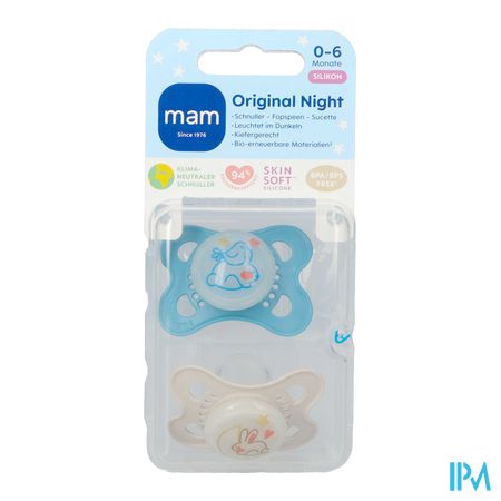 Mam Original Night Sucette Silic. Pure 0-6m Bleu 2 2