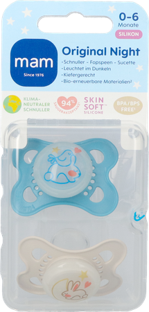 Mam Original Night Fopspeen Silic.pure 0-6m Blue 2 2