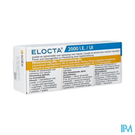 Elocta 2000ie Abacus Pdr+solv Voor Opl Inj 1