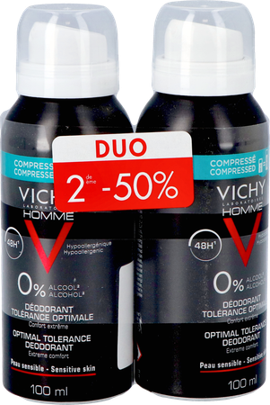 Vichy Homme Deo 48h Tolerance Aerosol 2x100ml 1