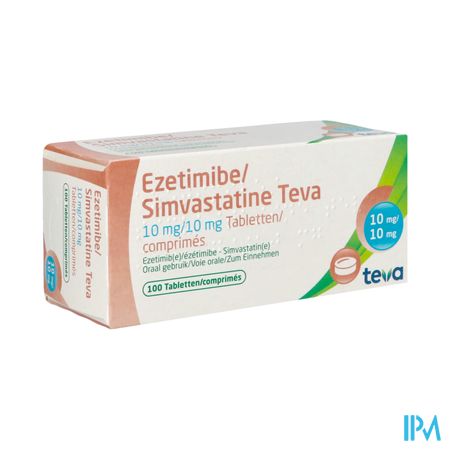 Ezetimibe Simvastatine Teva 10mg/10mg Comp 100