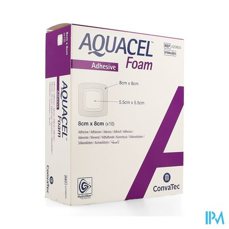 Aquacel Pans Mousse Adh Hydrofiber 8,0x 8,0cm 10