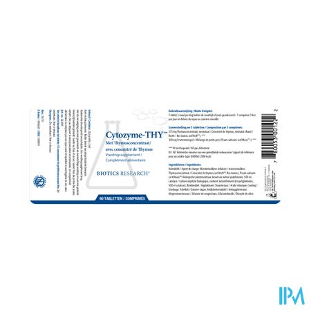 Cytozyme Thy Biotics Comp 60x125mg 2
