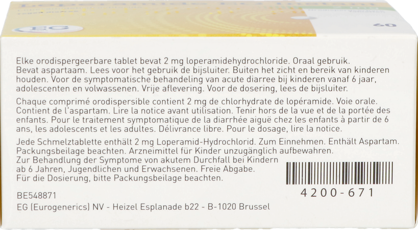Loperamide EG Instant 2Mg Orodisp. Tabl 60 3