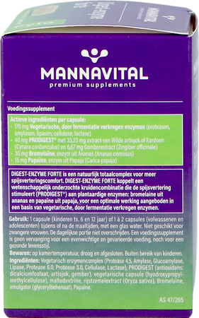 Mannavital Digest Enzyme Forte V-caps 60 10