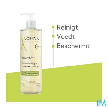 Aderma Indisp.douchegel Overvet 750ml 18