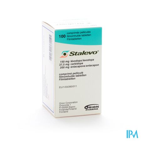Stalevo 150mg/37,5mg/200mg Comp Pell 100 Flacon 1