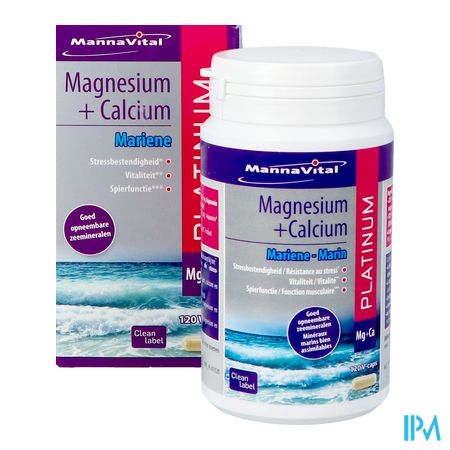 Mannavital Magnesium + Calcium Mariene V-caps 120 8
