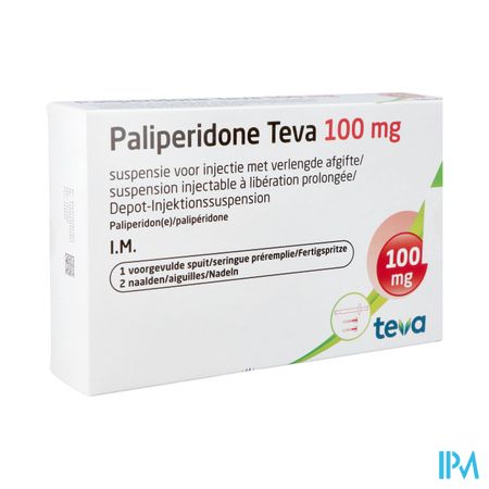 Paliperidone Teva100mg Susp Inj Verl.afg.voorg.sp1