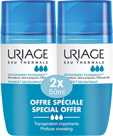 Uriage Deodorant Puissance 3 Roll On 2x50ml 1