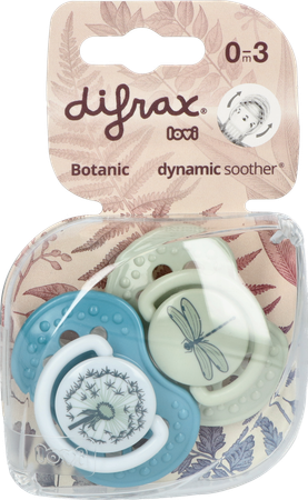 Difrax Fopspeen Dynamic Botanic Blue&green 0-3m 2 1
