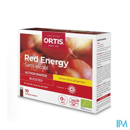 Ortis Red Energy Citron Gingembre Bio S/alc10x15ml